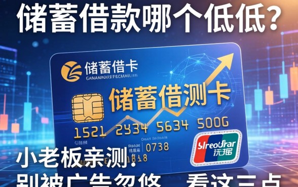 储蓄卡借款哪个最低？小老板亲测：别被广告忽悠，看这三点