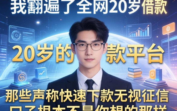 我翻遍了全网20岁的借款平台，那些声称快速下款无视征信的口子根本不是你想的那样