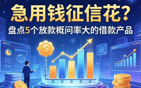 急用钱征信花？盘点5个放款几率大的借款产品