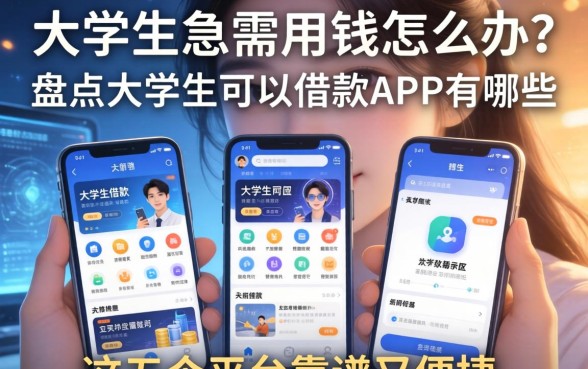 大学生急需用钱怎么办？盘点大学生可以借款的app有哪些，这五个平台靠谱又便捷