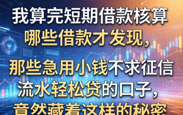 我算完短期借款核算哪些借款才发现，那些急用小钱不求征信流水轻松贷的口子，竟然藏着这样的秘密
