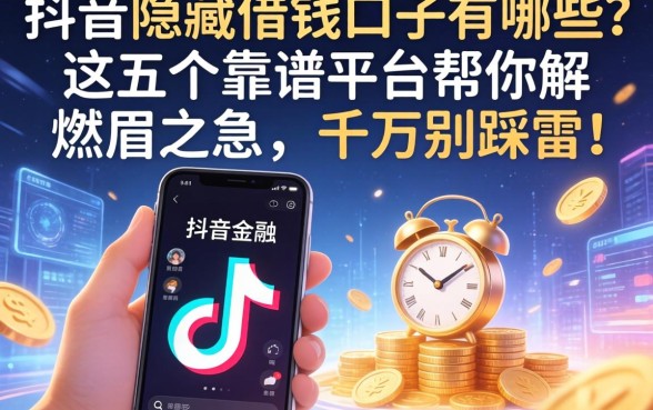 抖音里隐藏的借钱口子有哪些？这五个靠谱平台帮你解燃眉之急，千万别踩雷！