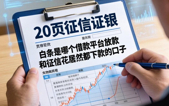 我翻了20页征信报告，发现白条是哪个借款平台放款和征信花居然都下款的口子