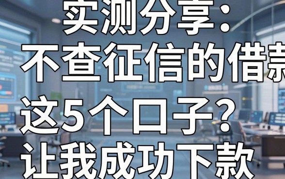 实测分享:不查征信的借款有哪些?这5个口子让我成功下款