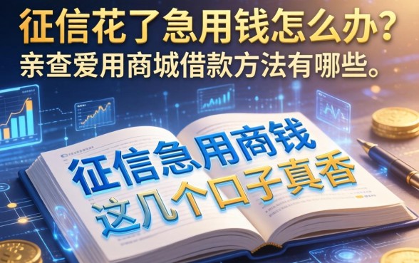 征信花了急用钱怎么办？亲测爱用商城借款方法有哪些，这几个口子真香
