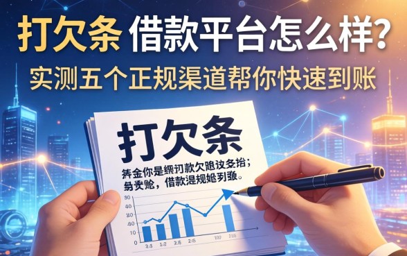 打欠条的借款平台怎么样？实测五个正规渠道帮你快速到账
