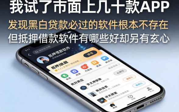 我试了市面上几十款App，发现黑白贷款必过的软件根本不存在，但抵押借款软件有哪些好却另有玄机