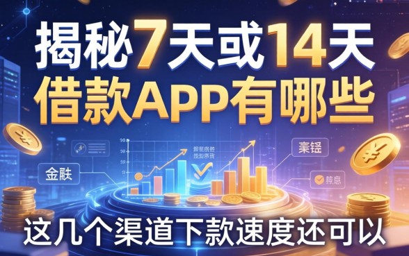 揭秘7天或14天的借款app有哪些，这几个渠道下款速度还可以