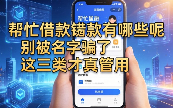 帮忙借款的软件有哪些呢？别被名字骗了，这三类才真管用