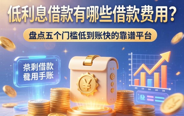 低利息借款有哪些借款费用低？盘点五个门槛低到账快的靠谱平台