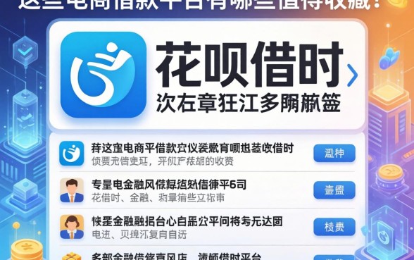 除了花呗借呗，这些电商借款平台有哪些值得收藏？