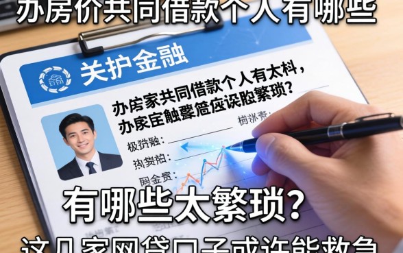 办房贷共同借款个人资料有哪些太繁琐？这几家网贷口子或许能救急