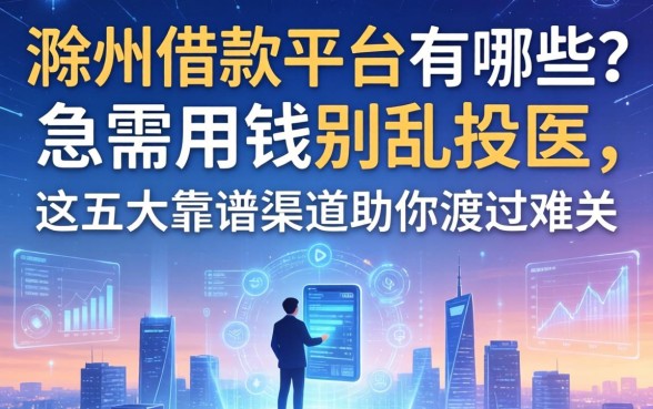 滁州借款平台有哪些？急需用钱别乱投医，这五大靠谱渠道助你渡过难关