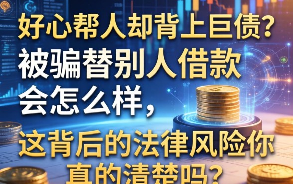 好心帮人却背上巨债？被骗替别人借款会怎么样，这背后的法律风险你真的清楚吗？