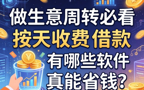 做生意周转必看：按天收费的借款有哪些软件真能省钱？