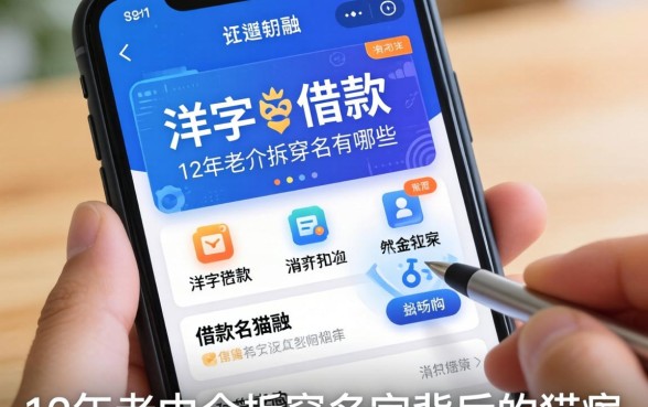 带洋字的借款软件有哪些？12年老中介拆穿名字背后的猫腻