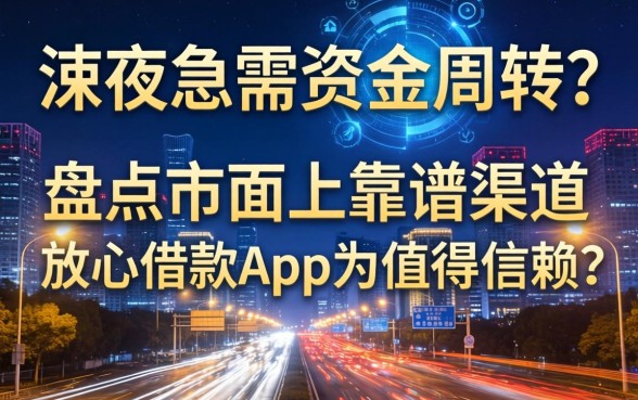 深夜急需资金周转？盘点市面上靠谱渠道，放心借款app有哪些值得信赖？