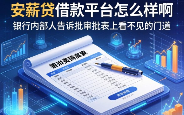 安薪贷借款平台怎么样啊？银行内部人告诉你审批表上看不见的门道
