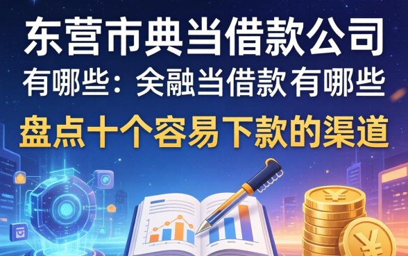 东营市典当借款公司有哪些？盘点十个容易下款的渠道