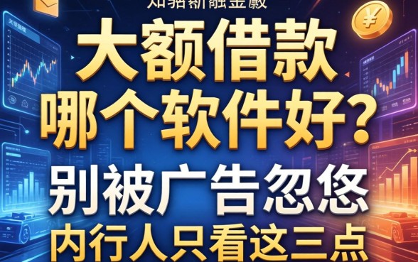 大额借款哪个软件好？别被广告忽悠，内行人只看这三点