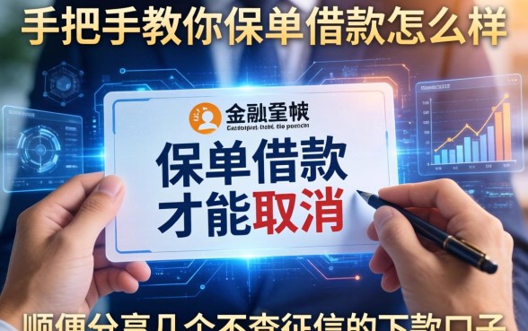 手把手教你保单借款怎么样才能取消，顺便分享几个不查征信的下款口子