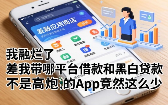 我翻烂了手机应用商店，发现差我带哪个平台借款和黑白贷款不是高炮的app竟然这么少