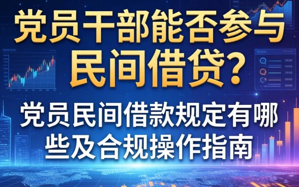 党员干部能否参与民间借贷？党员民间借款规定有哪些及合规操作指南