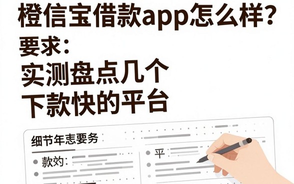 橙信宝借款app怎么样？实测盘点几个下款快的平台