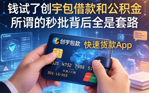 我试了创宇钱包借款和公积金快速贷款app，发现所谓的秒批背后全是套路