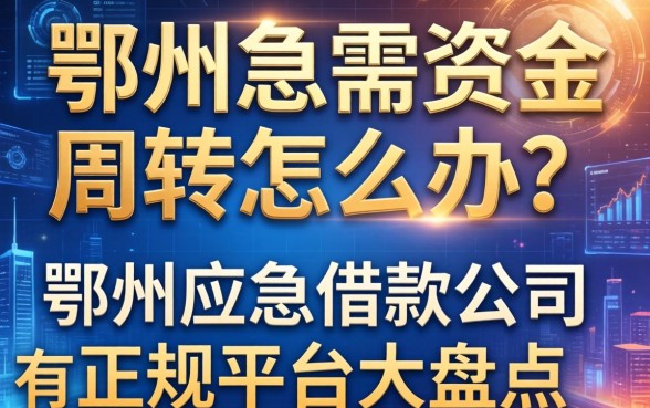 鄂州急需资金周转怎么办？鄂州应急借款公司有哪些？正规平台大盘点