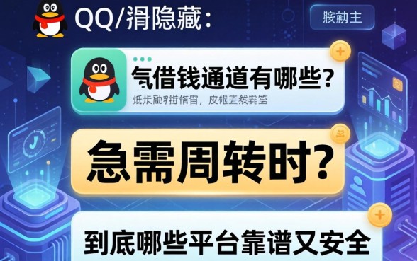 QQ里隐藏的借钱通道有哪些？急需周转时，到底哪些平台靠谱又安全？