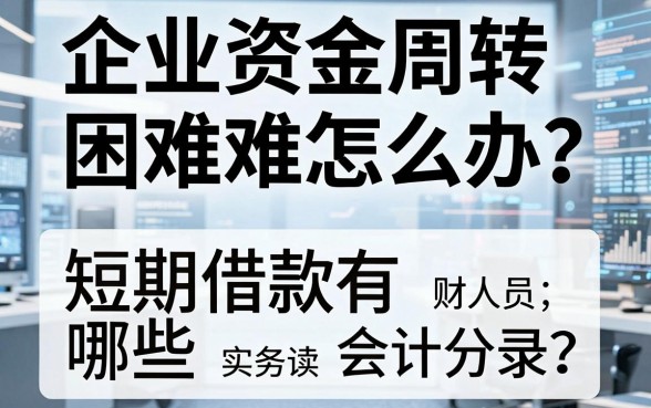 企业资金周转困难怎么办？短期借款有哪些会计分录？财务人员必读的实操指南
