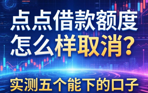 点点借款额度怎么样取消？实测五个能下的口子
