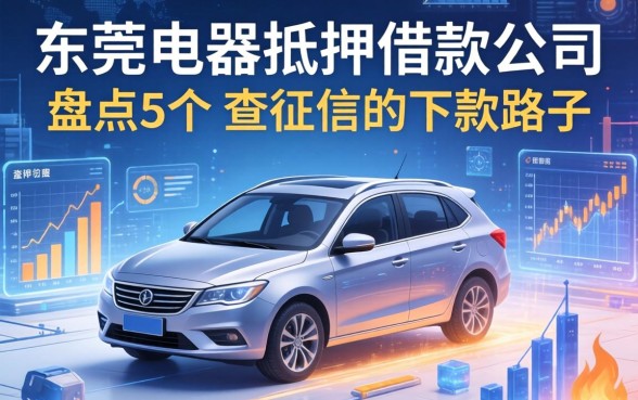 东莞电器抵押借款公司有哪些？盘点5个不查征信的下款路子