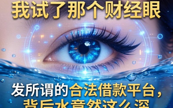 我试了那个财经眼，发现所谓的合法借款平台，背后水竟然这么深
