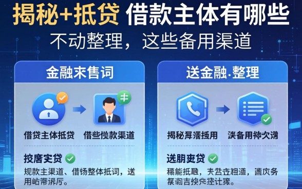 揭秘e抵贷的借款主体有哪些，整理出这些备用渠道