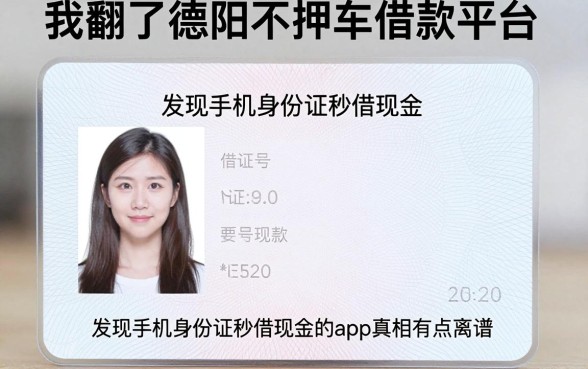 我翻了德阳不押车借款平台,发现手机身份证秒借现金的app真相有点离谱