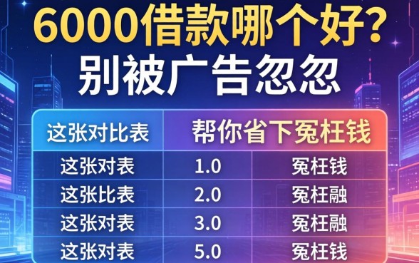 6000借款哪个好？别被广告忽悠，这张对比表帮你省下冤枉钱