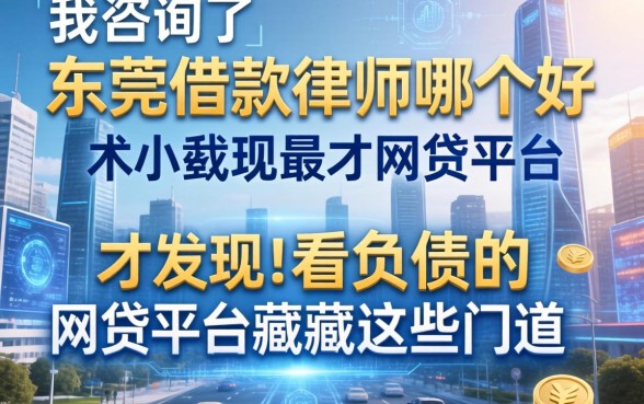我咨询了东莞借款律师哪个好，才发现不看负债的网贷平台藏着这些门道