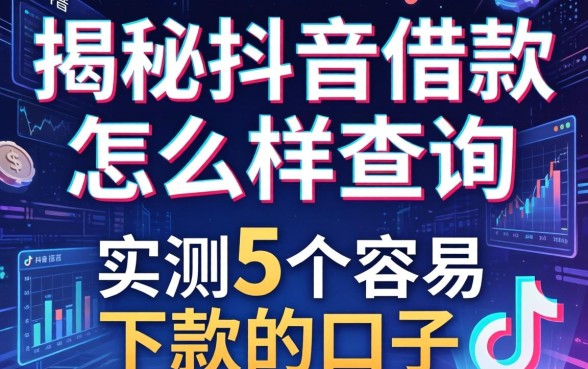 揭秘抖音借款怎么样查询，实测5个容易下款的口子
