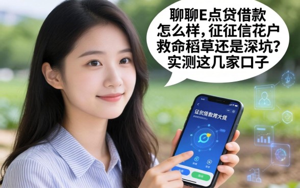 聊聊e点贷借款怎么样：征信花户的救命稻草还是深坑？实测这几家口子