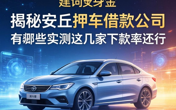 揭秘安丘押车借款公司有哪些，实测这几家下款率还行