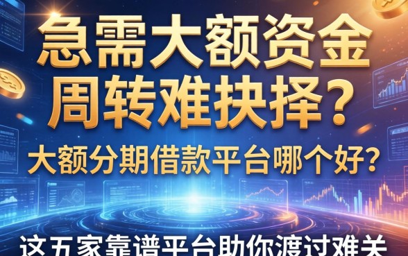 急需大额资金周转难抉择？大额分期借款平台哪个好？这五家靠谱平台助你渡过难关
