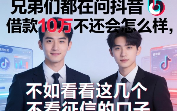 兄弟们都在问抖音借款10万不还会怎么样，不如看看这几个不看征信的口子