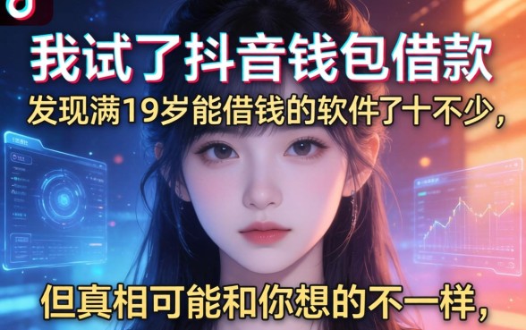 我试了抖音钱包借款，发现满19岁能借钱的软件并不少，但真相可能和你想的不一样