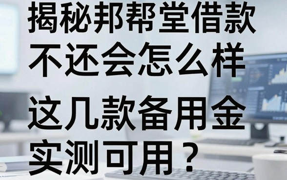 揭秘邦帮堂借款不还会怎么样,这几款备用金实测可用