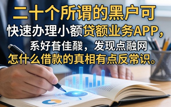 我翻了二十个所谓的黑户可快速办理小额贷款业务的app，发现点融网怎么样借款的真相有点反常识