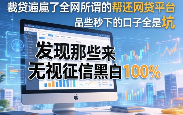 我翻遍了全网所谓的帮还网贷平台，发现那些无视征信黑白100%秒下的口子全是坑