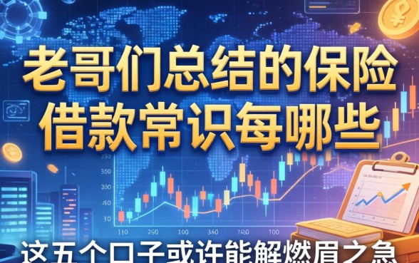 老哥们总结的保险借款常识有哪些？这五个口子或许能解燃眉之急