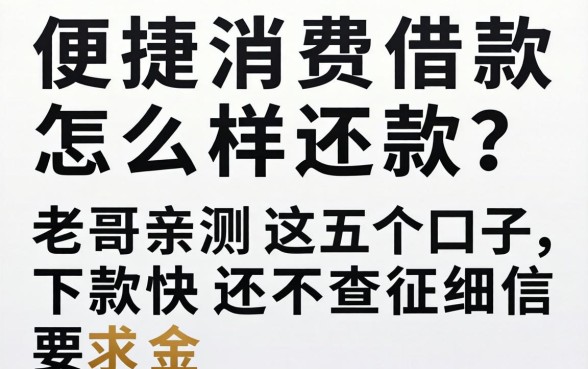 便捷消费借款怎么样还款？老哥亲测这五个口子，下款快还不查征信